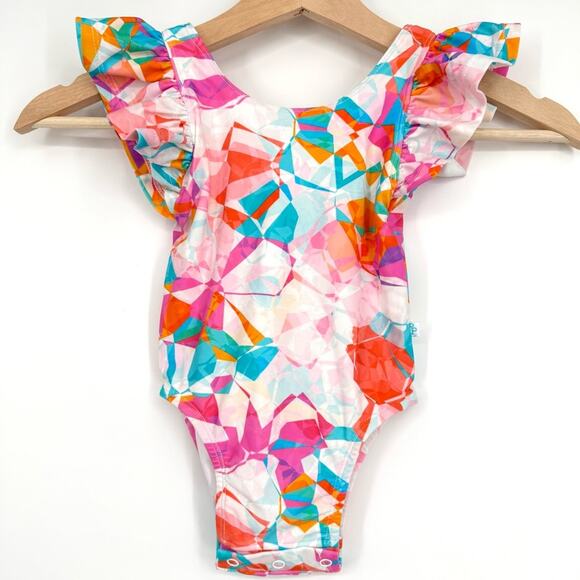 New Posh Peanut Baby Girl Ozzy‎ One Piece Ruffle Swimsuit 18-24 months - Picture 1 of 6